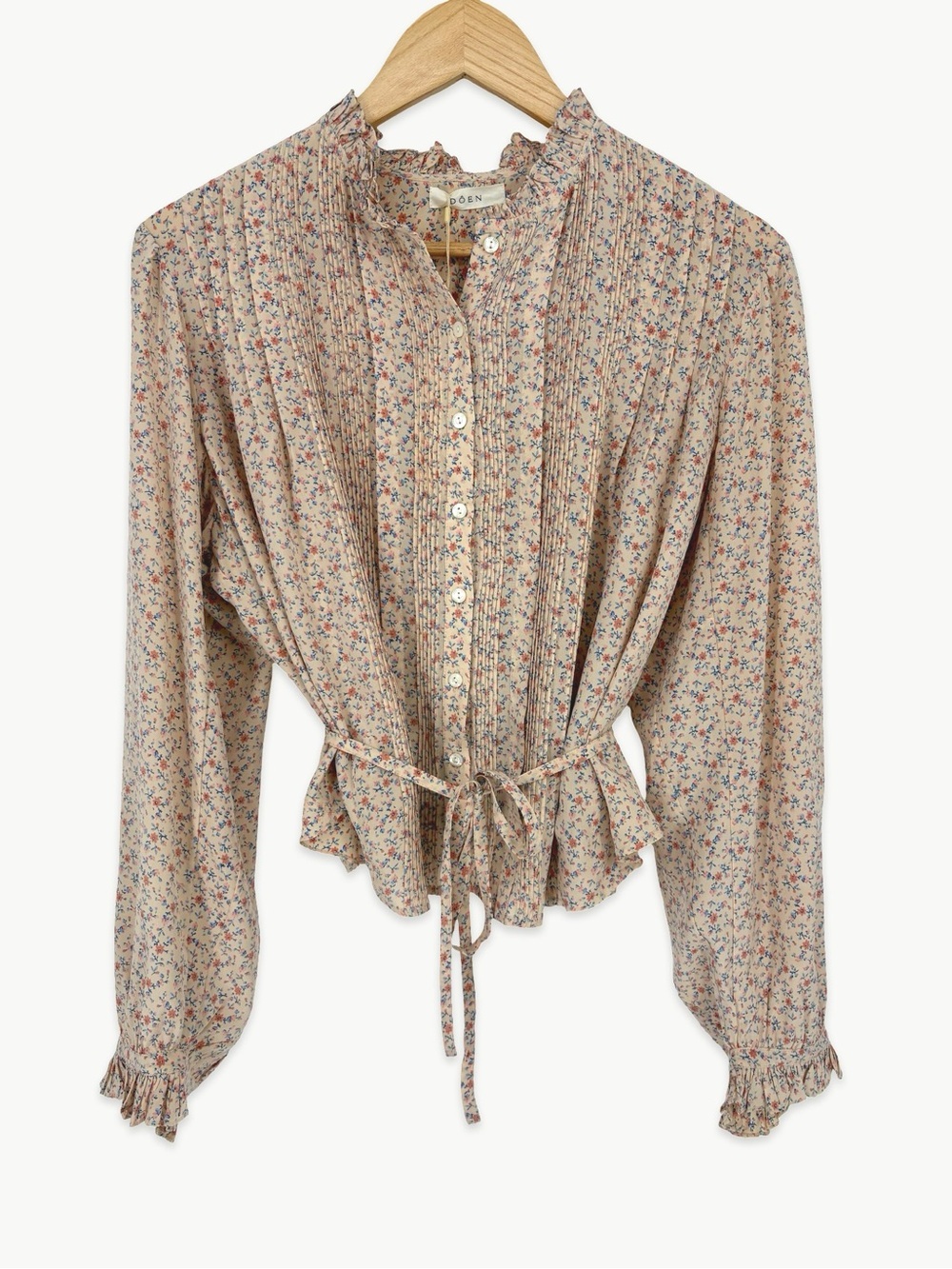 DÔEN Cézanne Silk Blouse Size Small in Peach Martha’s Garden Floral Rare NWT - Picture 10 of 14